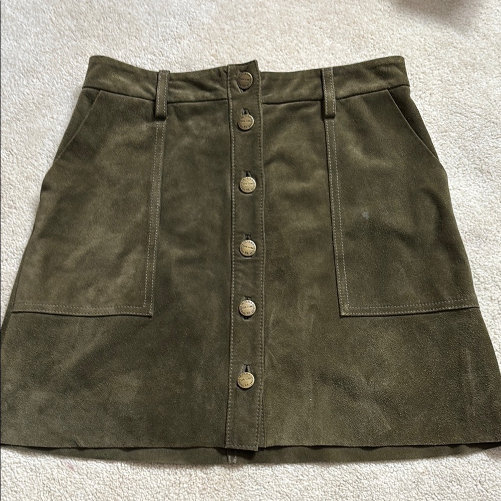 Current/Elliott Green Mini Cargo Skirt